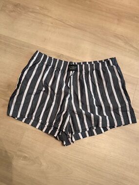 Victoria's Secret Black and White Vertical Stripe Lounge Shorts